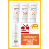 Dermaderm Spf 50+ Güneş Koruma Kremi 3 Adet Ve Işıltılı Spf 50+ Güneş Koruma Kremi