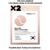 Dermal 3 Katmanlı Flash Foil Rose Göz Altı Torbalarına Karşı Kağıt Göz Maskesi 2 Adet