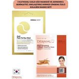 Dermal 3 Katmanlı Gold Göz Maskesi ve Arındırıcı, Serinletici, Sıkılaştırıcı Kırmızı Ginseng Özlü Kolajen Maske Seti