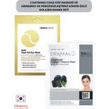 Dermal 3 Katmanlı Gold Göz Maskesi ve Arındırıcı Ve Pürüzsüzleştirici Kömür Özlü Kolajen Maske Seti