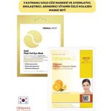 Dermal 3 Katmanlı Gold Göz Maskesi ve Aydınlatıcı, Sıkılaştırıcı, Arındırıcı Vitamin Özlü Kolajen Maske Seti