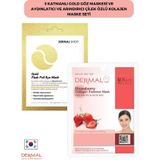 Dermal 3 Katmanlı Gold Göz Maskesi ve Aydınlatıcı Ve Arındırıcı Çilek Özlü Kolajen Maske Seti