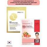 Dermal 3 Katmanlı Gold Göz Maskesi ve Aydınlatıcı Ve Canlandırıcı Bal Greyfurt Kolajen Özlü Maske Seti