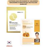 Dermal 3 Katmanlı Gold Göz Maskesi ve Canlandırıcı, Nemlendirici Ve Besleyici Bal Özlü Kolajen Maske Seti