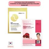 Dermal 3 Katmanlı Gold Göz Maskesi Ve Nemlendirici Ve Yumuşatıcı Nar Özlü Kolajen Maske