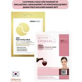 Dermal 3 Katmanlı Gold Göz Maskesi ve Sıkılaştırıcı, Nemlendirici ve Pürüzsüzleştirici Şarap Özlü Kolajen Maske Seti