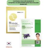 Dermal 3 Katmanlı Gold Göz Maskesi Ve Yatıştırıcı Nemlendirici Bitki Özlü Kolajen Maske