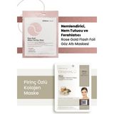 Dermal 3 Katmanlı Rose Gold Göz Maskesi ve Arındırıcı, Nemlendirici Ve Ton Eşitleyici Pirinç Özlü Kolajen Maske Seti