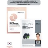 Dermal 3 Katmanlı Rose Gold Göz Maskesi ve Arındırıcı Ve Pürüzsüzleştirici Kömür Özlü Kolajen Maske Seti