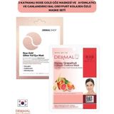 Dermal 3 Katmanlı Rose Gold Göz Maskesi ve Aydınlatıcı Ve Canlandırıcı Bal Greyfurt Kolajen Özlü Maske Seti
