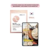 Dermal 3 Katmanlı Rose Gold Göz Maskesi ve Besleyici, Nemlendirici, %100 Pamuk Yulaf Maske Seti
