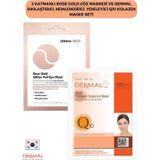 Dermal 3 Katmanlı Rose Gold Göz Maskesi ve Dermal Sıkılaştırıcı, Nemlendirici, Yenileyici Q10 Kolajen Maske Seti