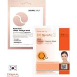 Dermal 3 Katmanlı Rose Gold Göz Maskesi ve Dermal Sıkılaştırıcı, Nemlendirici, Yenileyici Q10 Kolajen Maske