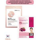 Dermal 3 Katmanlı Rose Gold Göz Maskesi ve Pürüzsüzleştirici, Arındırıcı, Nemlendirici Pancar Özlü Kolajen Maske Seti