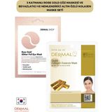 Dermal 3 Katmanlı Rose Göz Maskesi Ve Beyazlatıcı Nemlendirici Altın Özlü Kolajen Maske Seti