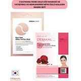 Dermal 3 Katmanlı Rose Göz Maskesi Ve Nemlendirici Ve Yumuşatıcı Nar Özlü Kolajen Maske