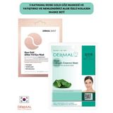 Dermal 3 Katmanlı Rose Göz Maskesi Ve Yatıştırıcı Nemlendirici Aloe Özlü Kolajen Maske Seti