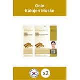 Dermal Beyazlatıcı ve Nemlendirici Altın Özlü Kolajen Maske Seti x 2 Adet