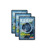 Dermal Blueberry Facial Sheet Mask Yenileyici Ve Canlandırıcı Yaban Mersini Yüz Maskesi 3'lü Set 25 Gr - Gri