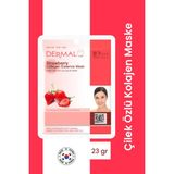 Dermal Çilek Özlü Kolajen Maske 23 gr Aydınlatıcı ve Arındırıcı Tüm Cilt Tipleri İçin Besleyici - 5