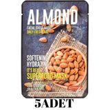 Dermal Nemlendici ve Yumuşatıcı Tüm Cilt Tipleri için Superfood Badem Yüz Maskesi 5 Adet