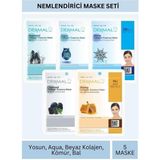 Dermal Nemlendirici Deniz Yosunu Aqua Beyaz Kömür Bal Özlü Maske Seti 23gr x 5 Adet