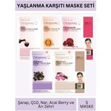 Dermal Şarap Q10 Nar Acai Berry ve Arı Zehri Özlü Maske Seti 23GR x 5ADET