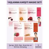 Dermal Şarap Q10 Nar Acerola ve Kırmızı Ginseng Özlü Maske Seti 23GR x 5ADET