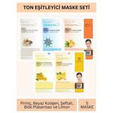 Dermal Ton Eşitleyici Pirinç Beyaz Kayısı Bitki Plasentası ve Limon Özlü Maske Seti 23GR x 5ADET