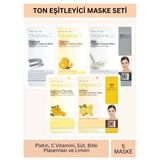 Dermal Ton Eşitleyici Platinum C Vitamini Süt Bitki Plasentası ve Limon Özlü Maske Seti 23gr x 5Adet