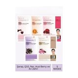 Dermal Tüm Cilt Tipleri İçin Şarap Q10 Nar Acai Berry Ve Arı Zehri Özlü Maske Seti 23gr x 5 Adet