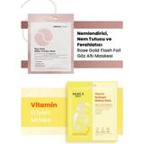 Dermal Vitamin Hydrojel Jel Yüz Maskesi ve Rose Gold Göz Maskesi Set 34 gr Nemlendirici Etki