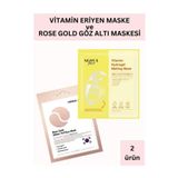 Dermal Vitamin Hydrojel Şeffaflaşan Eriyen Maske 34G Ve Rose Gold Göz Maskesi Set