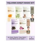 Dermal Yaşlanma Karşıtı Arı Sütü Zeytin Yılan Zehri Acai Berry ve Arı Zehri Özlü Maske Seti 23gr x 5Adet