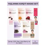 Dermal Yaşlanma Karşıtı Şarap Q10 Nar Acai Berry ve Arı Zehri Özlü Maske Seti 23gr x 5Adet
