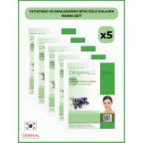 Dermal Yatıştırıcı & Nemlendirici Bitki Özlü Kolajen Maske 23Gr. %100 Pamuk 5 Adet
