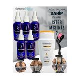 dermanew Saç Losyonu Saç Bakım Yağı - saç gürleştirici - saç yağı lotion / 5 Adet Serum+ Şampuan + Roller