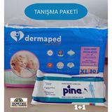 Dermaped Tanışma Paketi Belbantlı Hasta Bezi Xlarge 30 Adet + Pine Perine Havlu 50 Yaprak