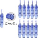 Dermapen 10 Adet 12 Pin Dermapen Iğnesi (Orijinal Kartuşu) Mavi Kapaklı Sokei