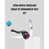Dermaroller Ve Vakumlu Siyah Nokta Temizleme Cihazı 2 Li Cilt Bakım Seti