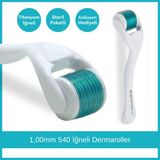 Dermasy Beauty Care 1,00 mm 540 İğneli Dermaroller - Orijinal Titanyum İğneli - Dermaroller Solüsyonu Hediyeli