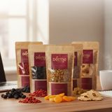 Derme Online Ofis Atıştırmalık Paketi ( Blueberry, Gojiberry,ananas Kurusu, Kayısı, Kuru Üzüm ) Granola Hediye - 1 gr