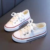 Dermobebek Unisex Günlük Keten Rahat Beyaz Bebek&çocuk Sneaker Bağcıklı Kısa Convers Modeli Spor Ayakkabı - 01-Beyaz