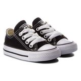 Dermobebek Unisex Günlük Keten Rahat Siyah Bebek&çocuk Sneaker Bağcıklı Kısa Convers Modeli Spor Ayakkabı
