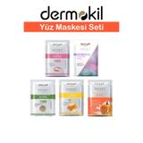Dermokil 5'li Karışık Yüz Maskesi Seti Bal, Hologram, Ken, Bal Kabağı, Pembe Kil