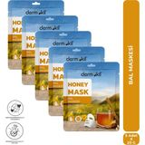 Dermokil Bal Özlü Kağıt Yüz Maskesi (Mat Görünümlü Ciltler İçin) 20 G X 5 Adet