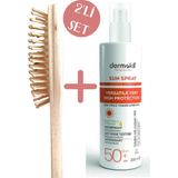 Dermokil Bambu Tarak Çanta Boyu ve Sun Sprey Çok Yönlü Yüksek Koruyucu Güneş Spreyi 50 Spf 2'li Set 200 ml