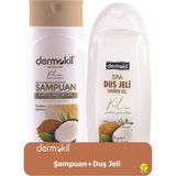 Dermokil Hindistan Cevizli Şampuan 400 ml + Hindistan Cevizli Duş Jeli 500 ml 2'li Set