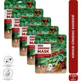 Dermokil Kırmızı Ginseng Kağıt Yüz Maskesi (Karma Ciltler İçin) 20 G X 5 Adet