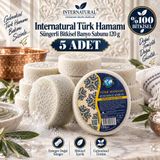 Dermolive Internatural Türk Hamamı Süngerli Bitkisel Banyo Sabunu 5'li Paket (5 x 120 g)